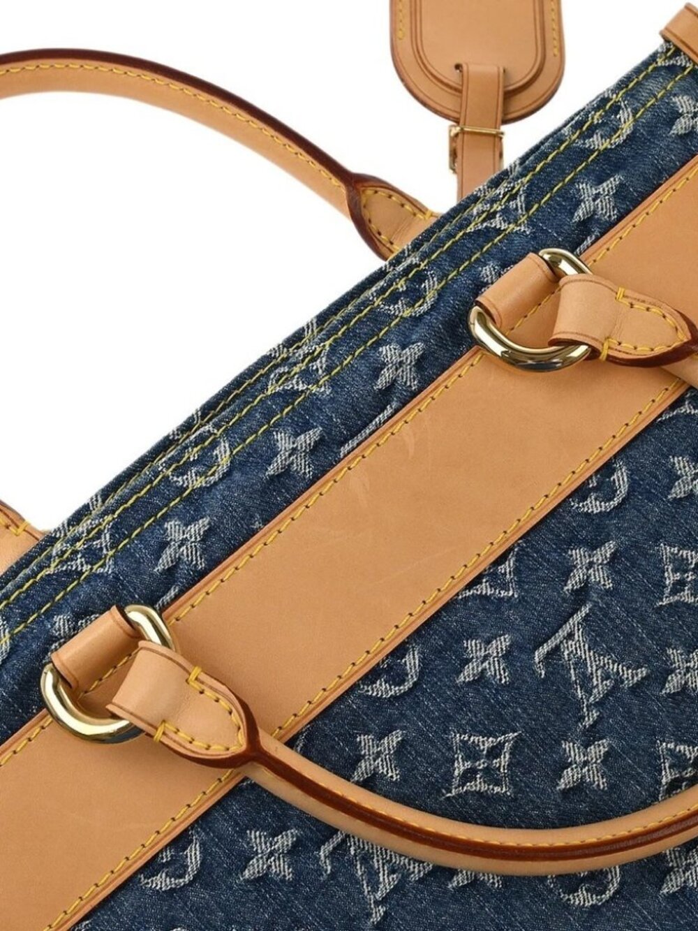 Louis Vuitton Monogram Denim Flat Shopper Tote Handbag - Picture 3 of 10